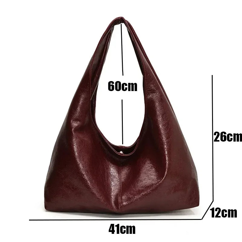 Fashion Underarm Hobo Bag for Women – Soft PU Leather Shoulder Purse with Spacious Interior