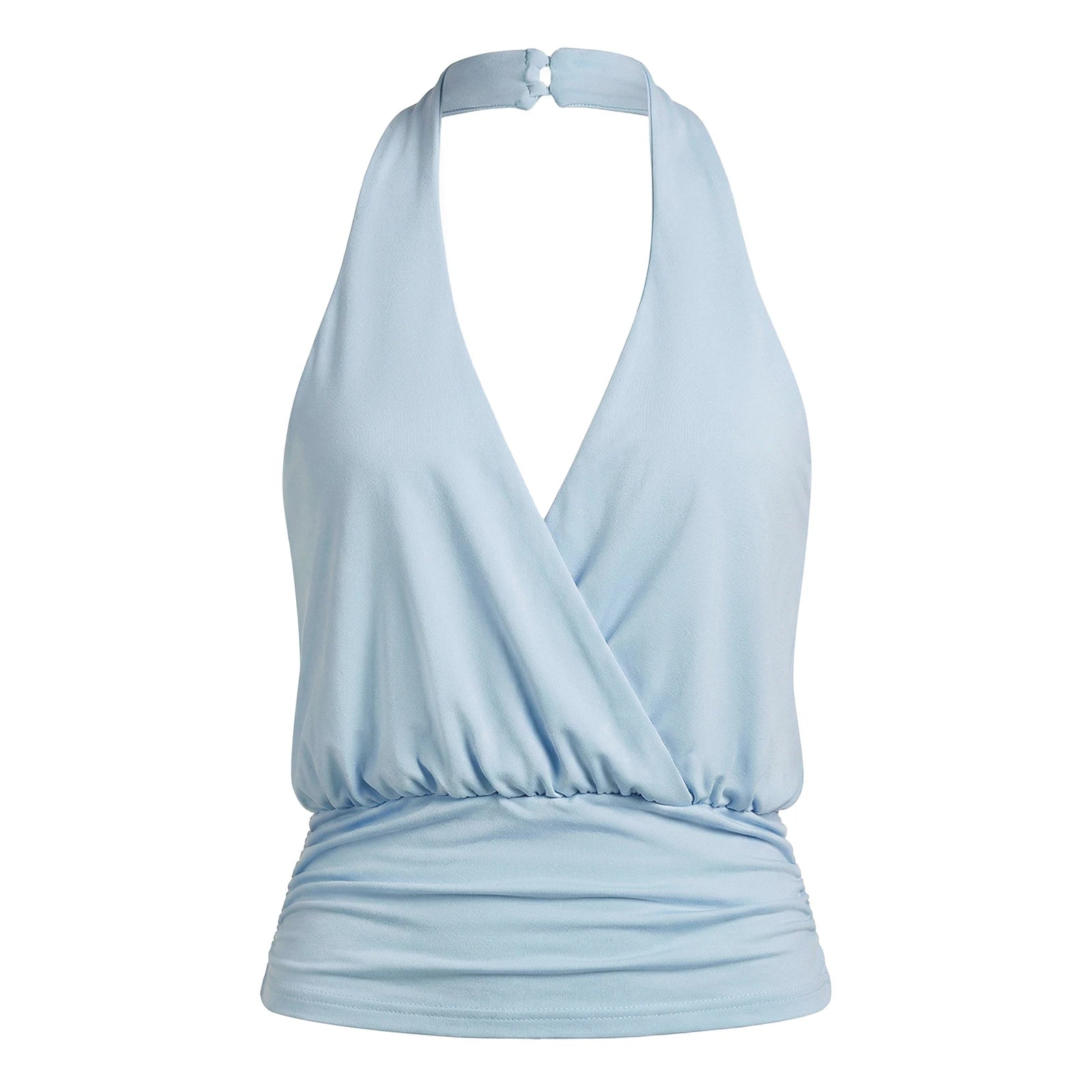 Deep V Halter Crop Top – Women’s Y2K Backless Party & Clubwear Cami
