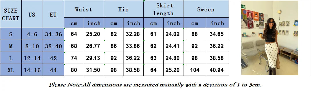 Chic Polka Dot Bodycon Midi Skirt – Flattering Slim Fit for Casual & Party Looks